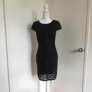 Beautiful black lace fitted dress